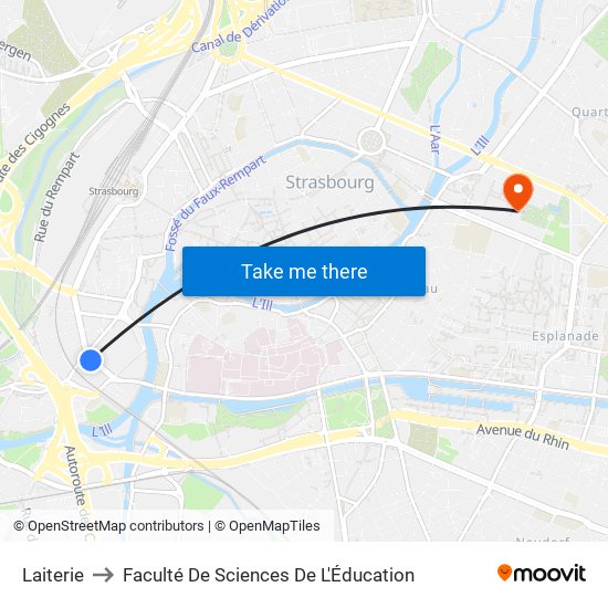 Laiterie to Faculté De Sciences De L'Éducation map