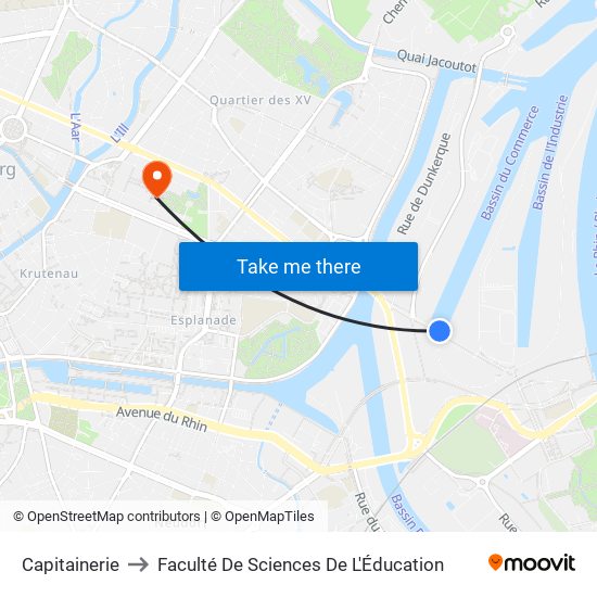 Capitainerie to Faculté De Sciences De L'Éducation map
