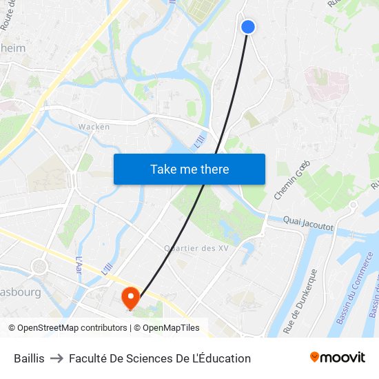 Baillis to Faculté De Sciences De L'Éducation map