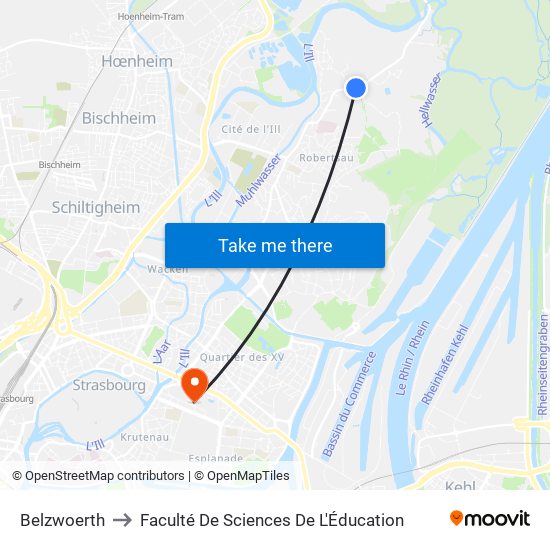 Belzwoerth to Faculté De Sciences De L'Éducation map