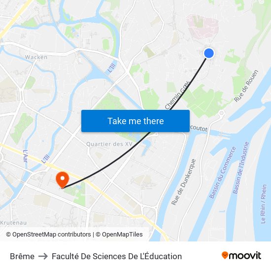 Brême to Faculté De Sciences De L'Éducation map