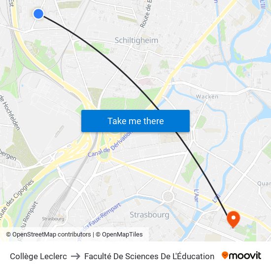 Collège Leclerc to Faculté De Sciences De L'Éducation map