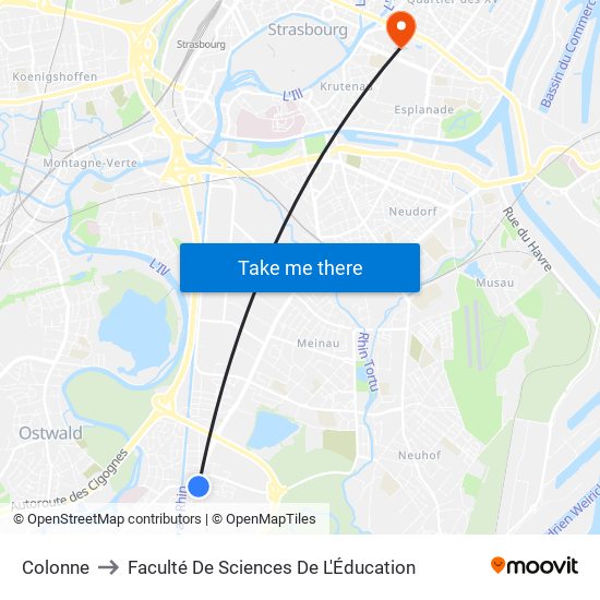 Colonne to Faculté De Sciences De L'Éducation map