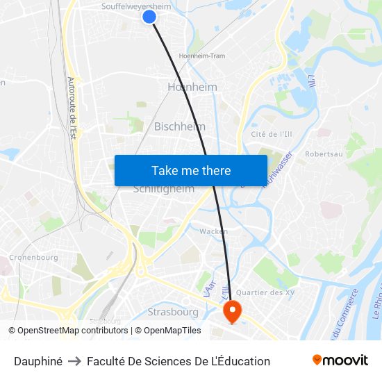 Dauphiné to Faculté De Sciences De L'Éducation map