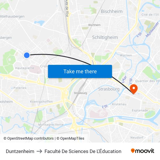 Duntzenheim to Faculté De Sciences De L'Éducation map
