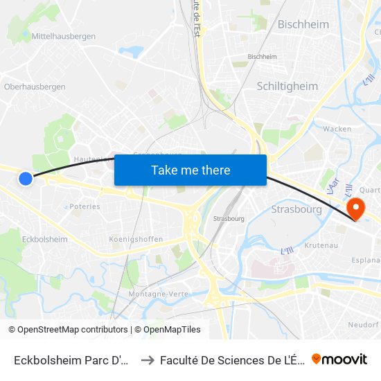 Eckbolsheim Parc D'Activités to Faculté De Sciences De L'Éducation map