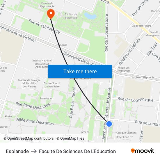 Esplanade to Faculté De Sciences De L'Éducation map
