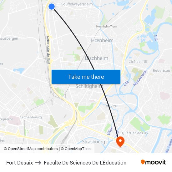 Fort Desaix to Faculté De Sciences De L'Éducation map