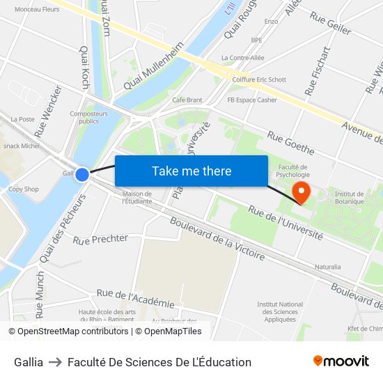 Gallia to Faculté De Sciences De L'Éducation map