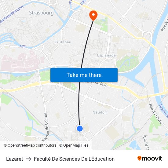 Lazaret to Faculté De Sciences De L'Éducation map