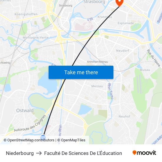 Niederbourg to Faculté De Sciences De L'Éducation map