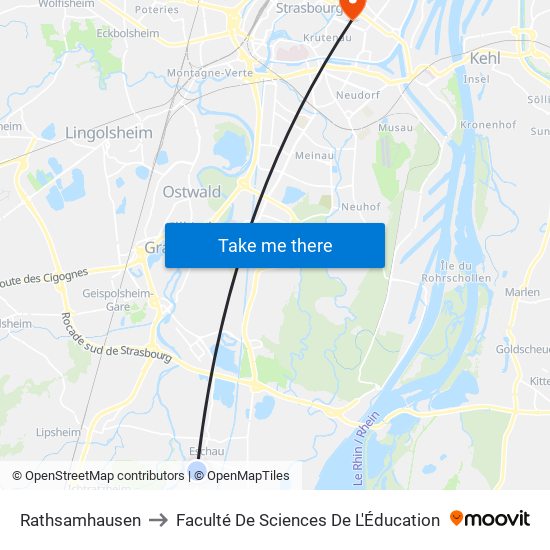 Rathsamhausen to Faculté De Sciences De L'Éducation map