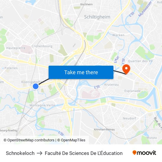 Schnokeloch to Faculté De Sciences De L'Éducation map