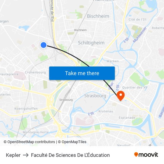 Kepler to Faculté De Sciences De L'Éducation map