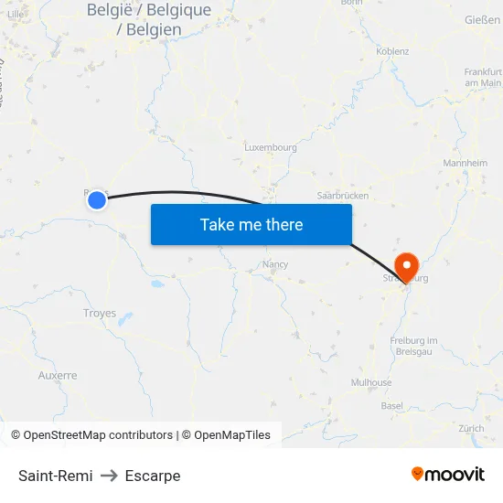 Saint-Remi to Escarpe map