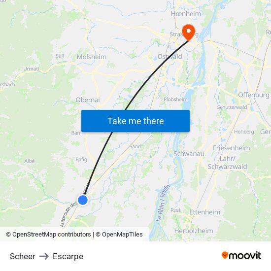 Scheer to Escarpe map