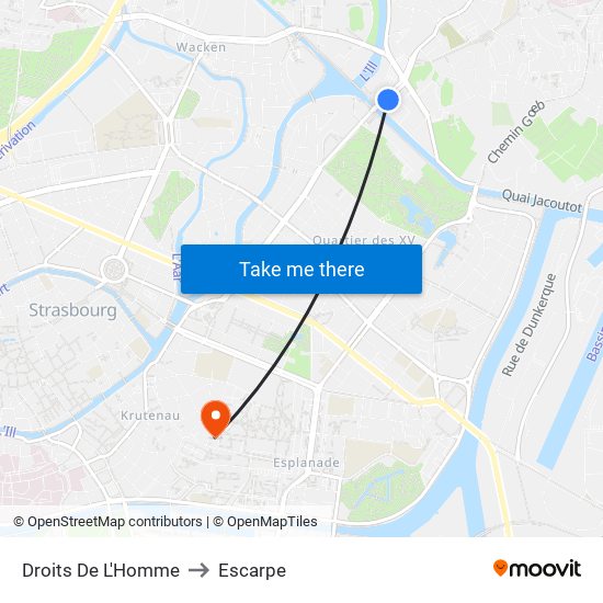 Droits De L'Homme to Escarpe map