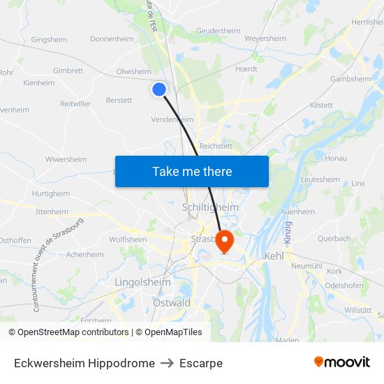 Eckwersheim Hippodrome to Escarpe map