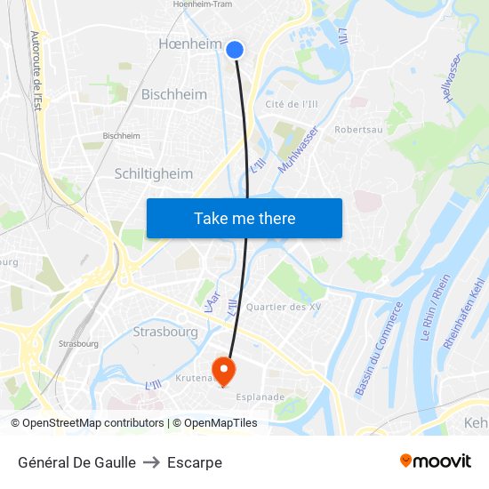 Général De Gaulle to Escarpe map