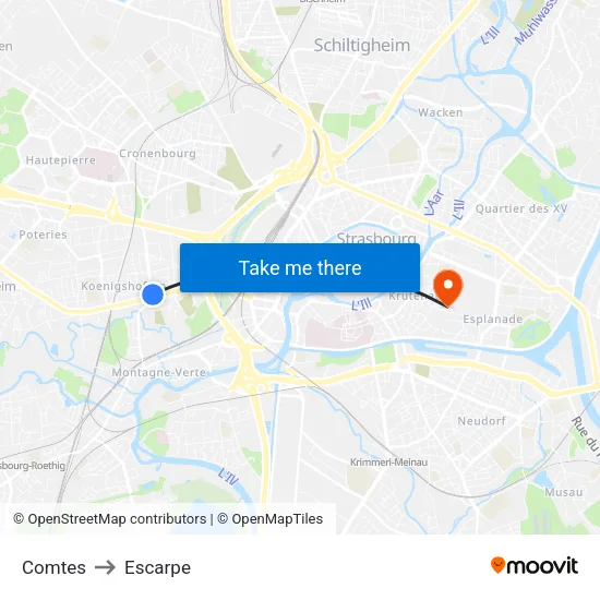 Comtes to Escarpe map