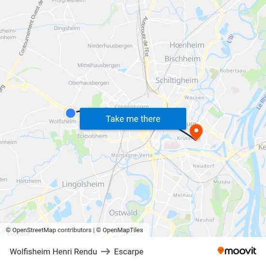 Wolfisheim Henri Rendu to Escarpe map