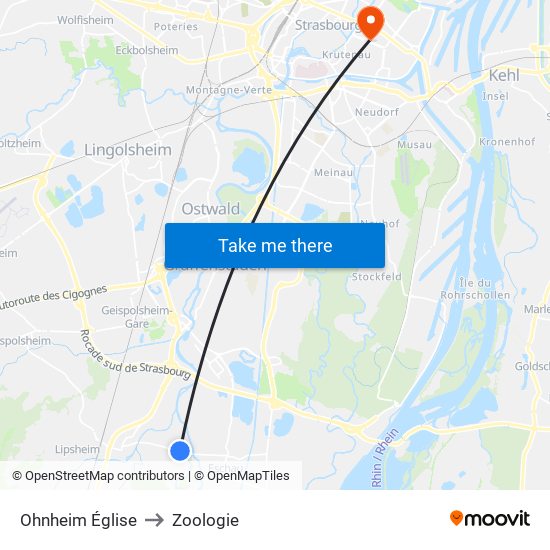 Ohnheim Église to Zoologie map
