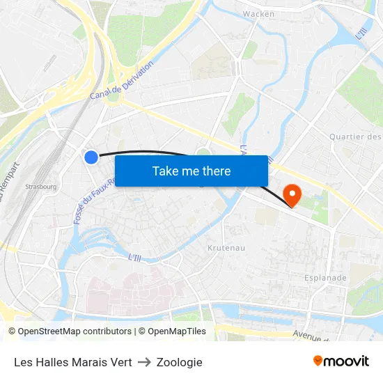 Les Halles Marais Vert to Zoologie map