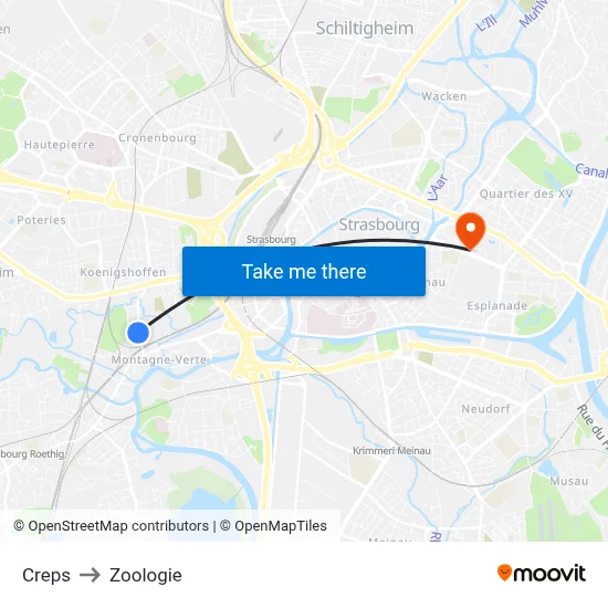 Creps to Zoologie map