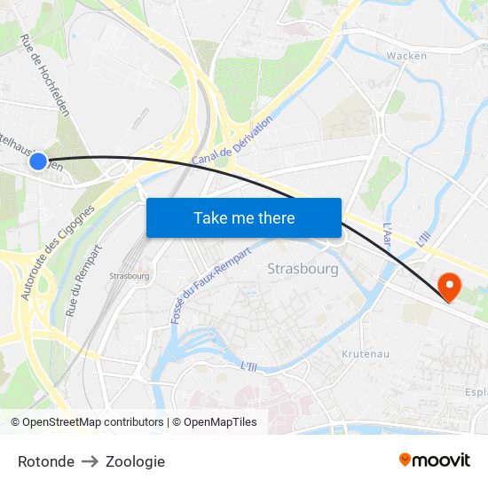 Rotonde to Zoologie map