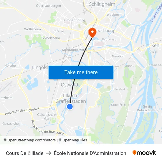 Cours De L'Illiade to École Nationale D'Administration map