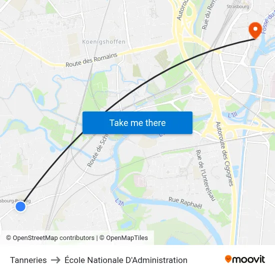 Tanneries to École Nationale D'Administration map