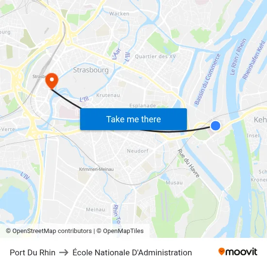 Port Du Rhin to École Nationale D'Administration map
