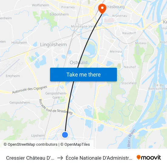 Cressier Château D'Eau to École Nationale D'Administration map