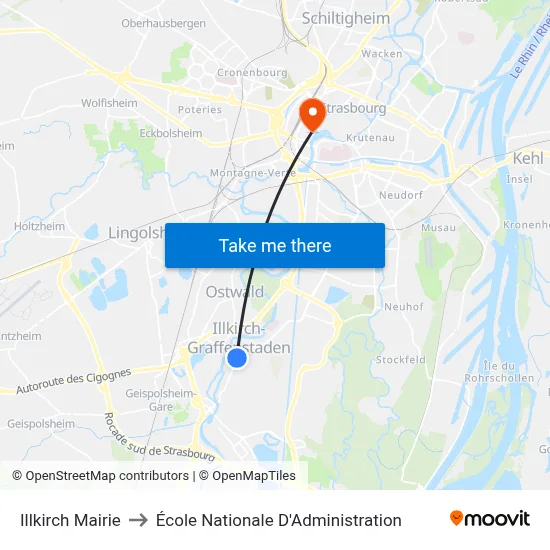 Illkirch Mairie to École Nationale D'Administration map
