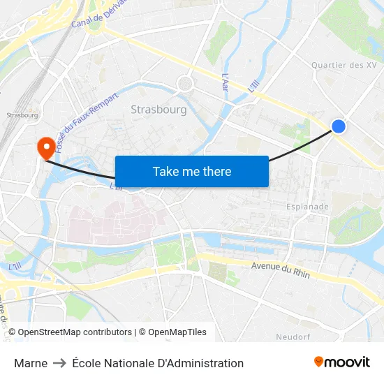 Marne to École Nationale D'Administration map