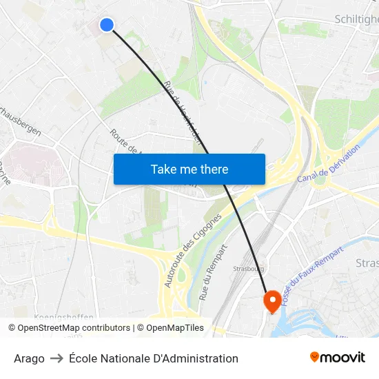 Arago to École Nationale D'Administration map