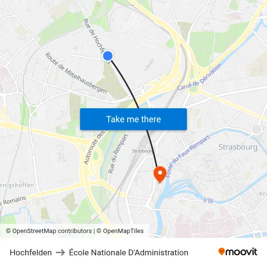 Hochfelden to École Nationale D'Administration map