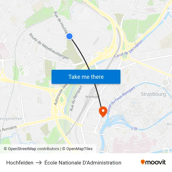 Hochfelden to École Nationale D'Administration map