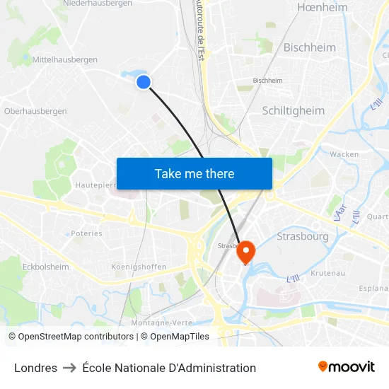 Londres to École Nationale D'Administration map