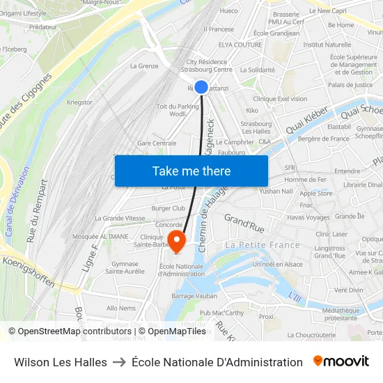 Wilson Les Halles to École Nationale D'Administration map