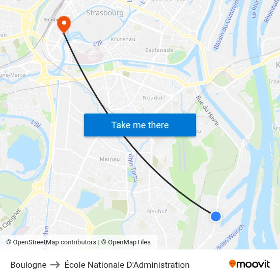 Boulogne to École Nationale D'Administration map