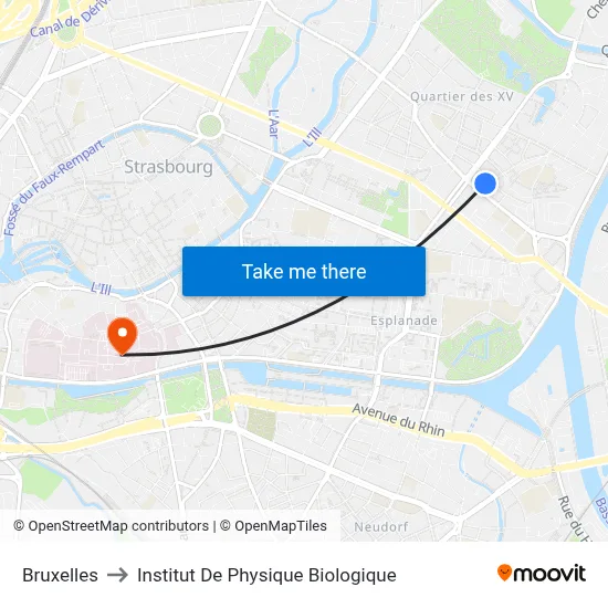 Bruxelles to Institut De Physique Biologique map
