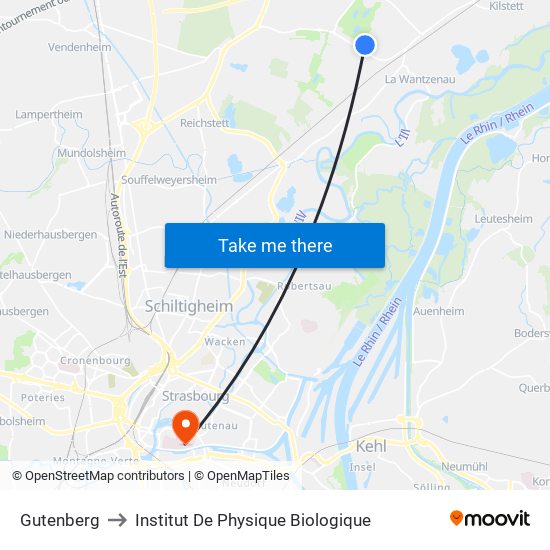 Gutenberg to Institut De Physique Biologique map