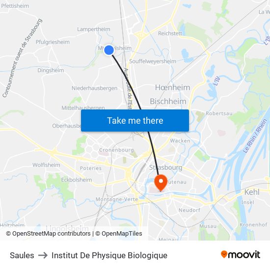 Saules to Institut De Physique Biologique map