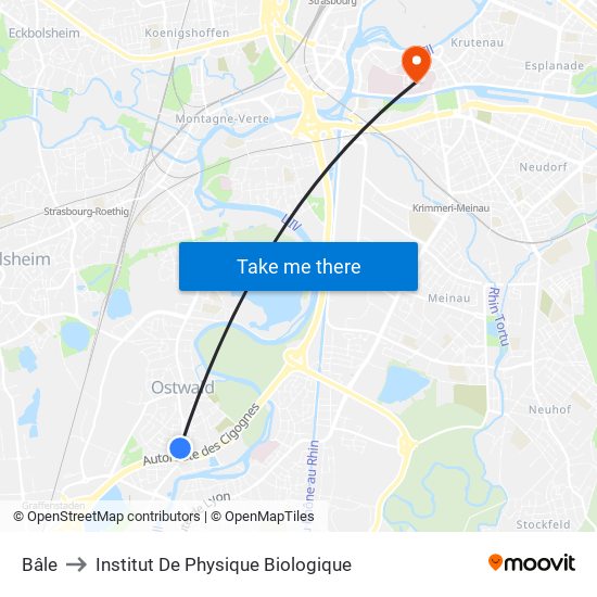 Bâle to Institut De Physique Biologique map