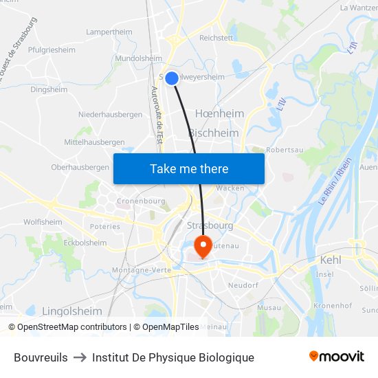 Bouvreuils to Institut De Physique Biologique map