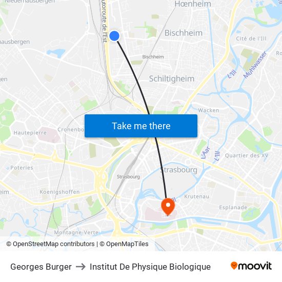 Georges Burger to Institut De Physique Biologique map