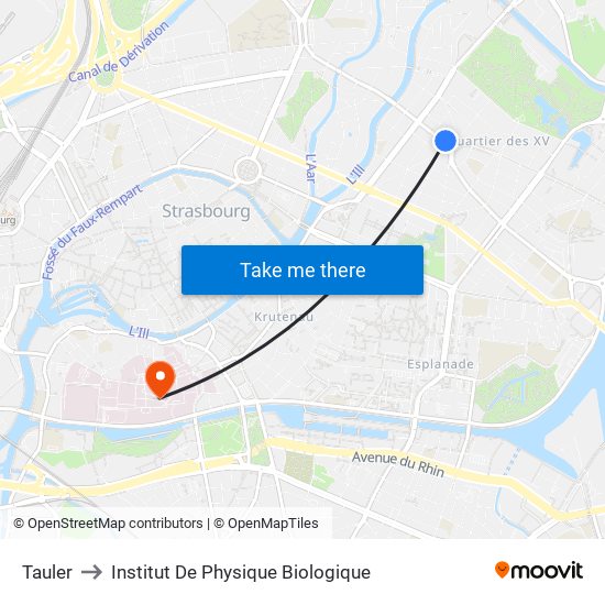 Tauler to Institut De Physique Biologique map