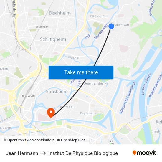 Jean Hermann to Institut De Physique Biologique map