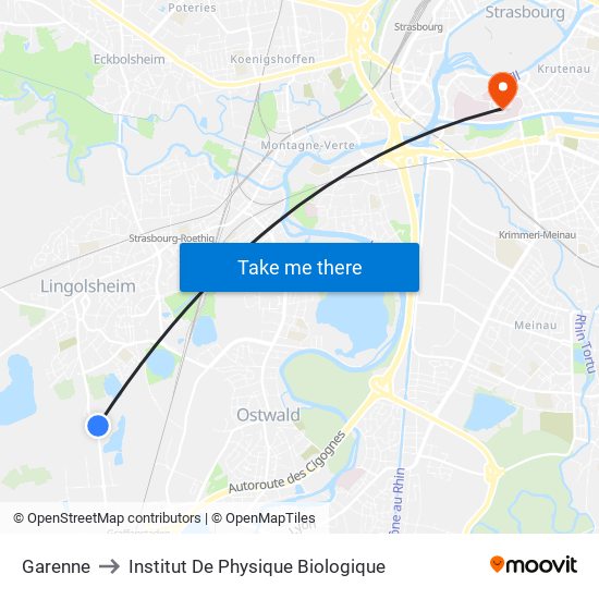 Garenne to Institut De Physique Biologique map